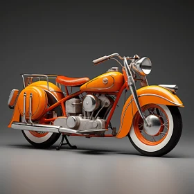 Vintage Indian Motorcycle - Captivating Orange and Amber Artwork