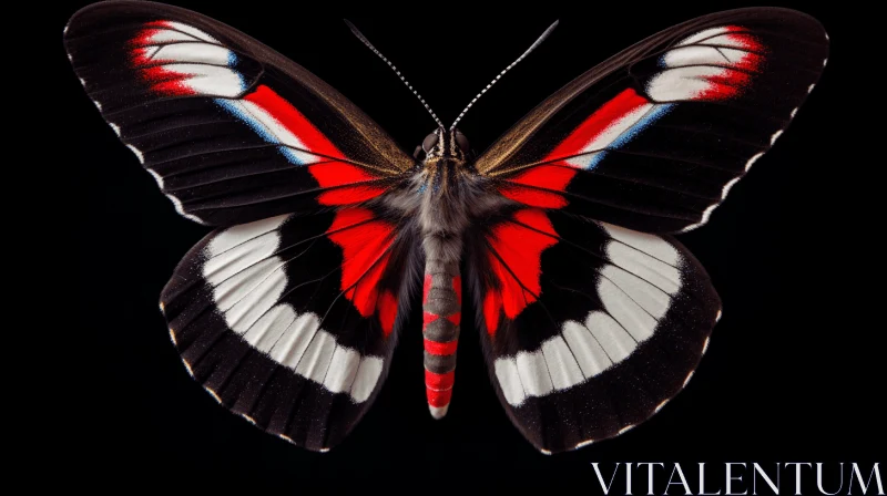 Striking Butterfly Portrait on Black Background AI Image