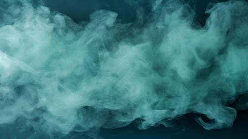 Turquoise Smoke Abstract Pattern on Dark Blue Background