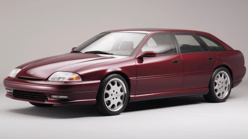 Red Car with Wheels - Captivating 1990s Understated Elegance