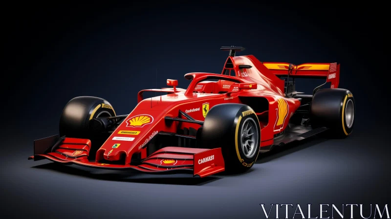 AI ART Red Formula 1 Racing Car - Ferrari F1