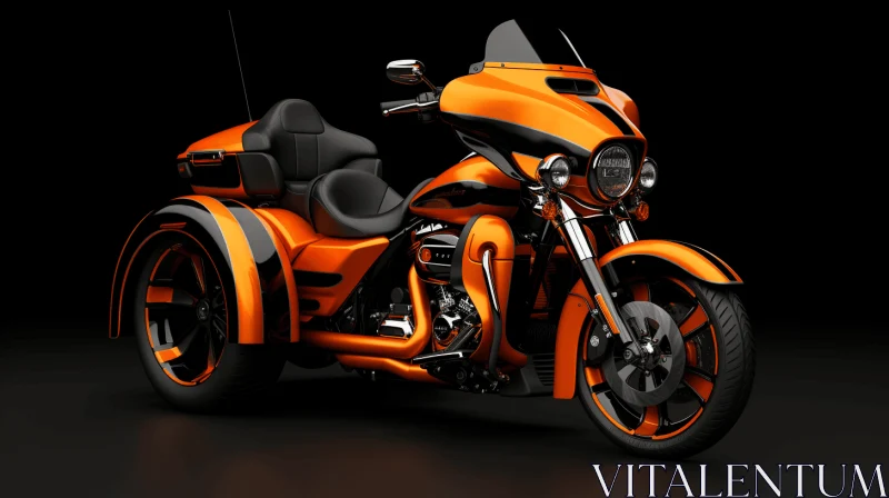 Captivating Orange Motorcycle on Black Background | Daz3D Style AI Image