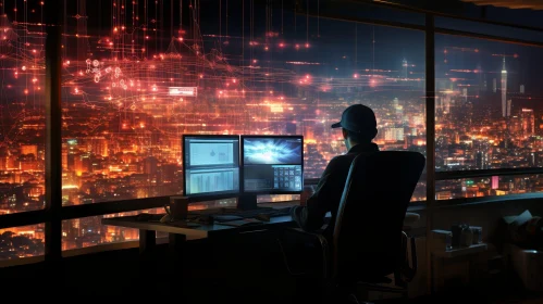 Dark Room Hacker - City Lights View