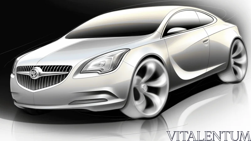 Captivating Drawing of a Buick on a Dark Surface AI Image
