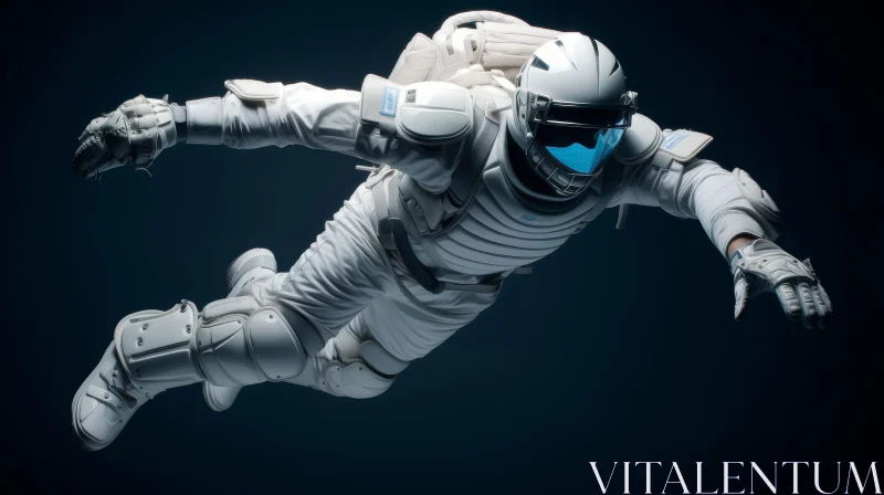 Futuristic Space Suit Floating Man AI Image