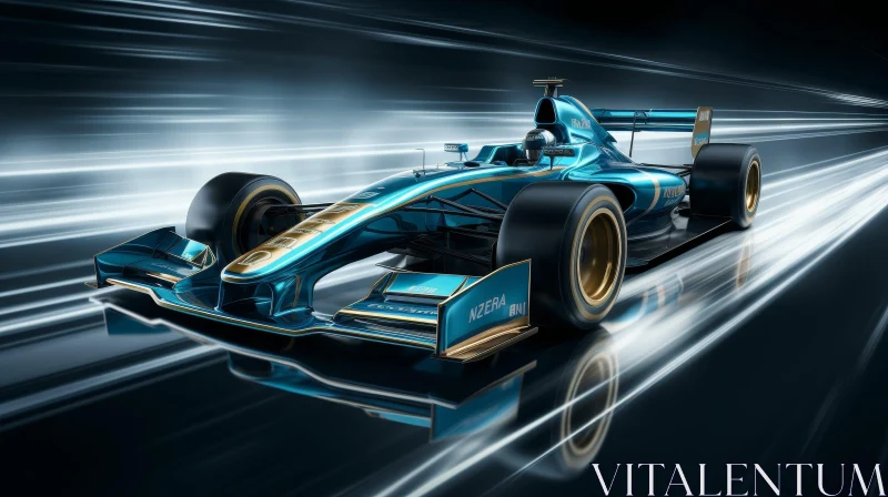 Impressive Formula 1 Racing Car in Motion AI Image