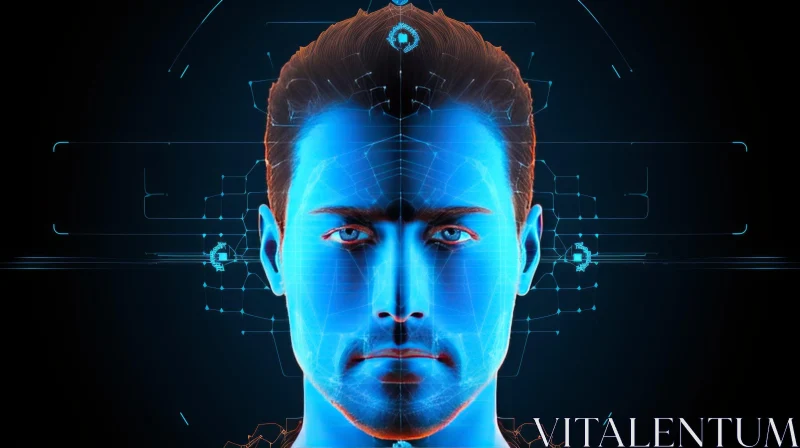 AI ART Intriguing 3D Rendering of a Human Face