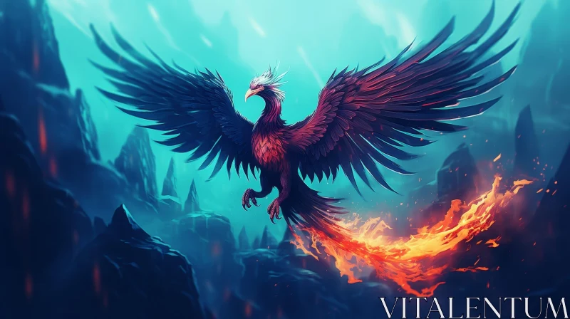 Majestic Phoenix Rising - Symbol of Rebirth and Hope AI Image