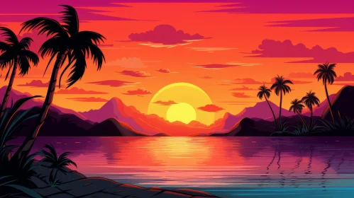 Tranquil Tropical Beach Sunset