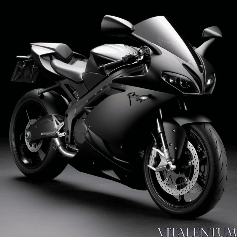 Black Motorcycle Wallpaper - Hyper-Detailed Rendering | Ricoh AI Image