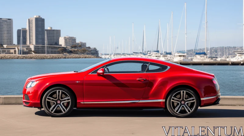 Elegant Bentley Continental GT at Harbor | Transavanguardia AI Image