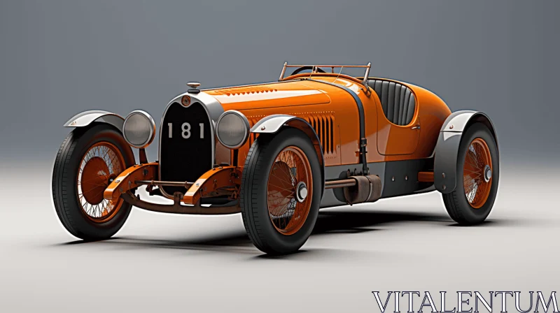 Vintage Orange Sports Car AI Image
