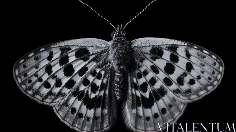 Monochrome Butterfly Portrait: A Study in Chiaroscuro and Ultrafine Detail AI Image