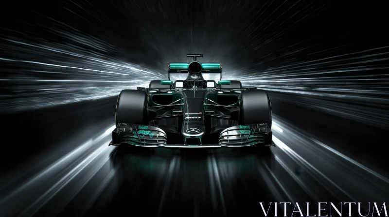 Fast-paced Formula 1 Racing Car in Action AI Image