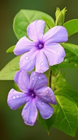 Purple Flowers with Water Droplets - A Display of Vibrant Colorism