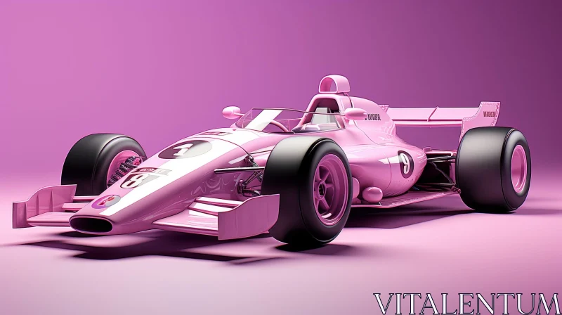 Pink Formula 1 Race Car on Pink Background AI Image