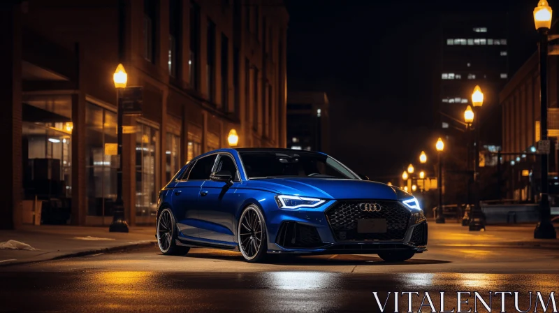Captivating Audi RS Sedan in Mesmerizing Blue | Golden Age Aesthetics AI Image