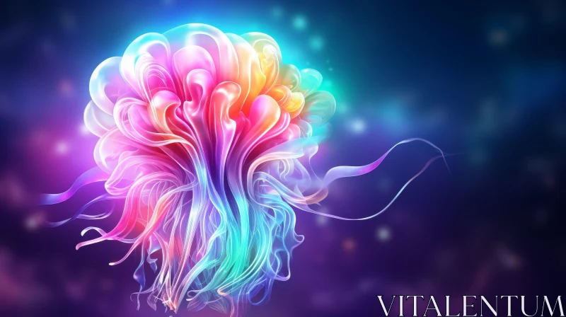 AI ART Colorful Jellyfish - Underwater Marine Life Beauty