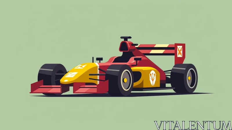Formula 1 Race Car Illustration - Speed and Urgency AI Image