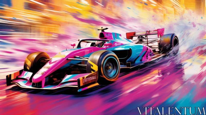AI ART Formula 1 Race Car Painting | Dynamic Contemporary Art