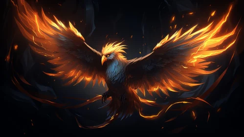 Majestic Phoenix Rising from the Ashes