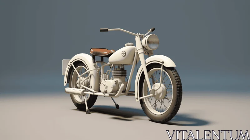 Captivating Animation Style White Motorcycle Artwork AI Image