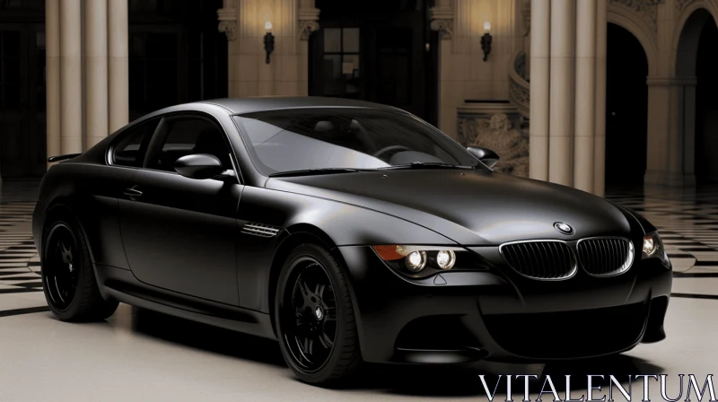 Dark BMW M6 in Ornate Building - Realistic Color Palette AI Image