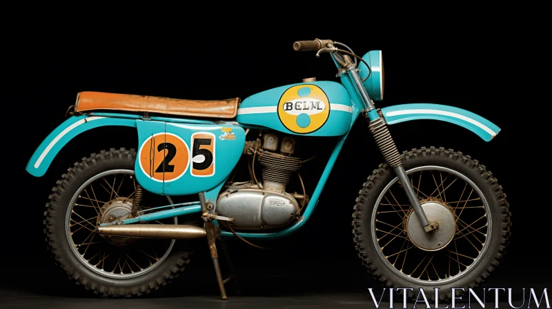 Captivating Retro Motorcycle Artwork on a Black Background