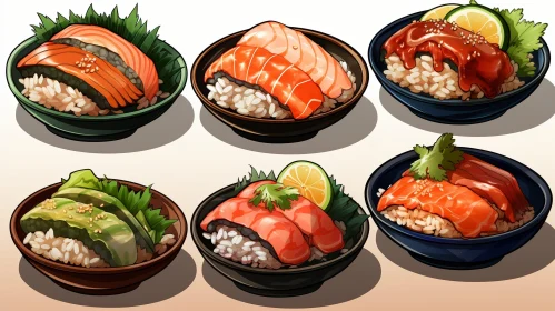 Delicious Salmon Rice Bowls with Avocado and Tobiko Caviar
