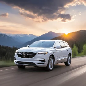 2020 Buick Enclave: A Serene Mountain Drive in Ambient Occlusion Style
