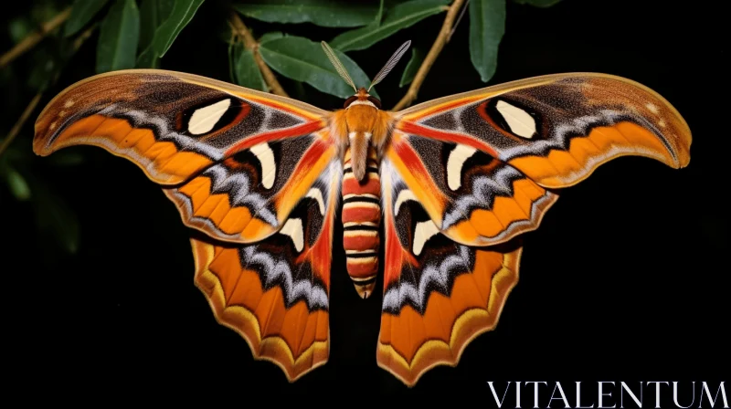 Moth Magnificence: A Colorful Display in Nature AI Image