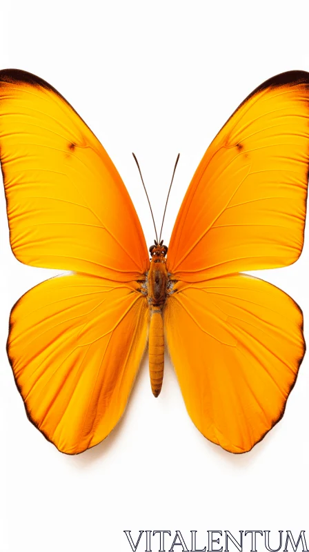 Orange Butterfly on White: A Study in Contrast and Vivid Colors AI Image