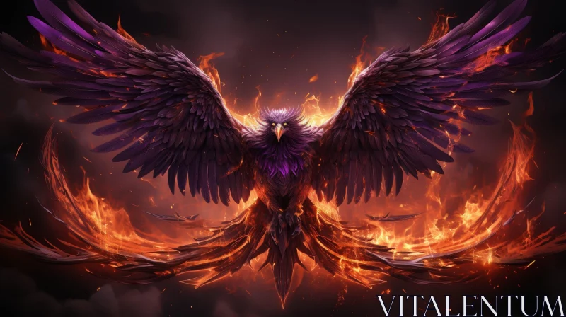 Phoenix Rising Illustration - Symbol of Rebirth and Strength AI Image