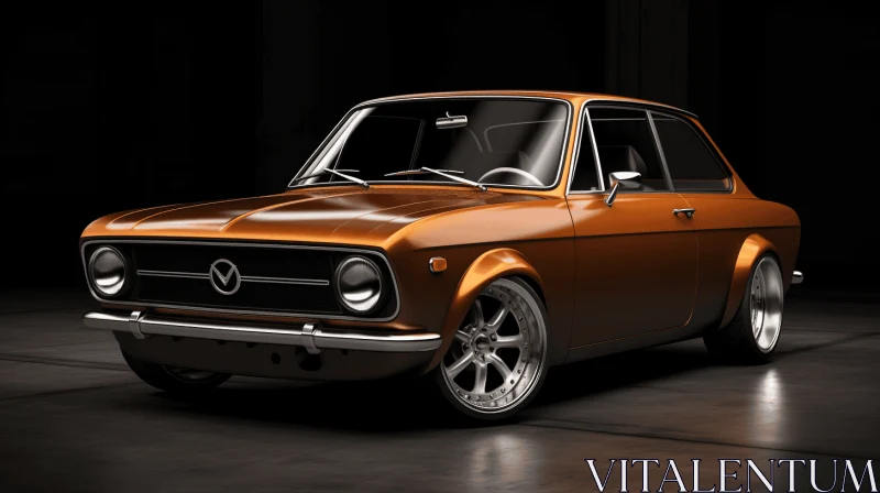 Classic Orange Car | Realistic Rendering | Hyper-Detailed AI Image