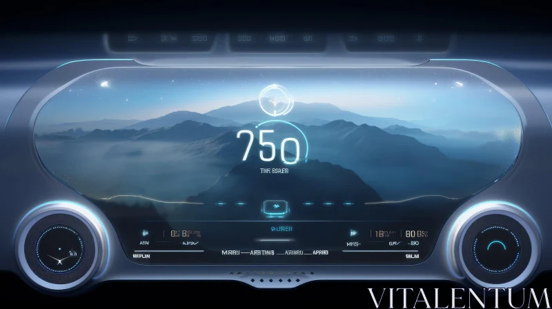 Futuristic Car Dashboard Speedometer at 750 MPH AI Image