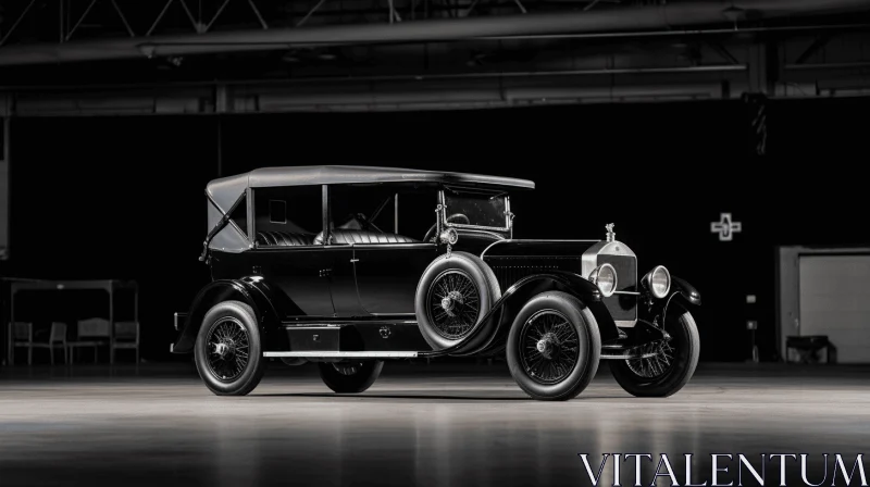 Vintage Car Art: Opulent and Bold Black and White Image AI Image