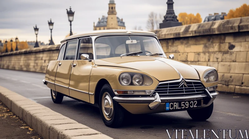 Vintage Yellow Car | Iconic Design | Electric Vehicle AI Image