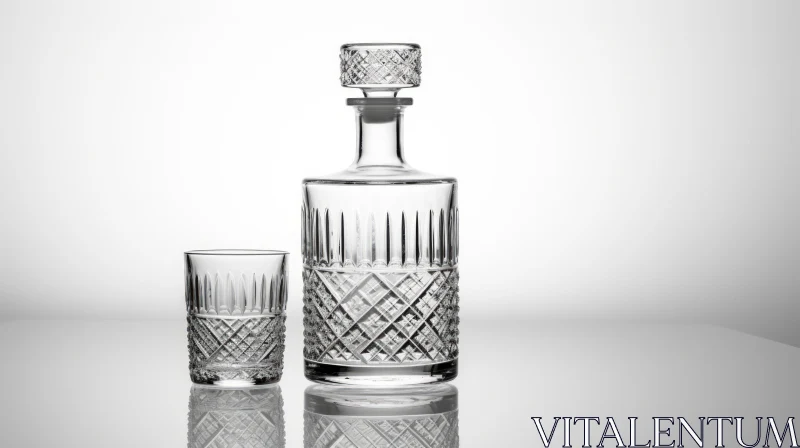 Crystal Decanter and Glass Photography AI Image