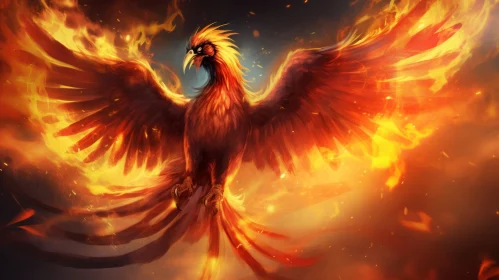 Majestic Phoenix Digital Painting - Symbol of Hope and Renewal
