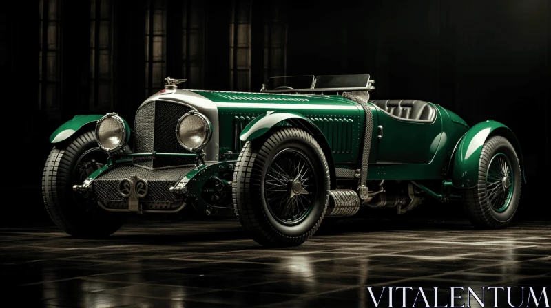 Vintage Bentley Sports Car Wallpaper | Dark Background | Bold Structural Designs AI Image