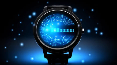 Innovative Futuristic Watch with Blue Lights