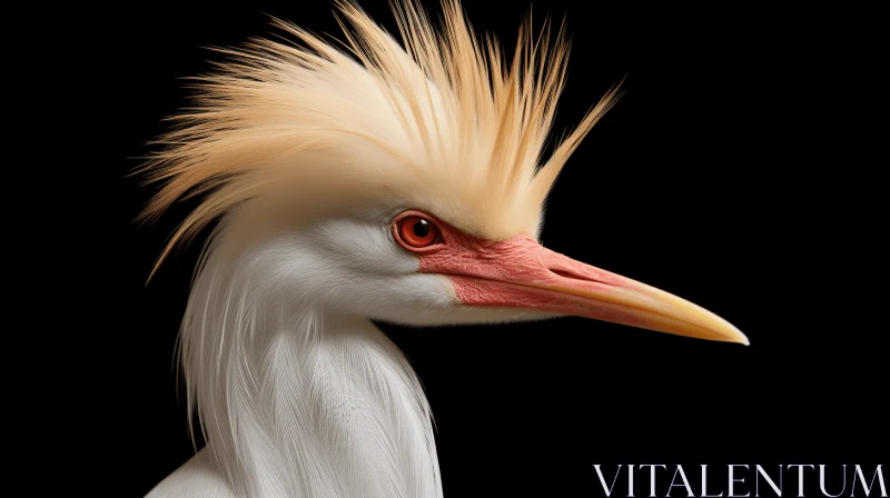 Stork with Mohawk: A Precisionist Bird Portrait AI Image
