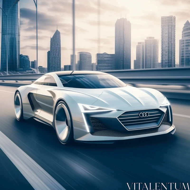 Audi Concept Car: Captivating City Street Drive | Artistic Inspiration AI Image