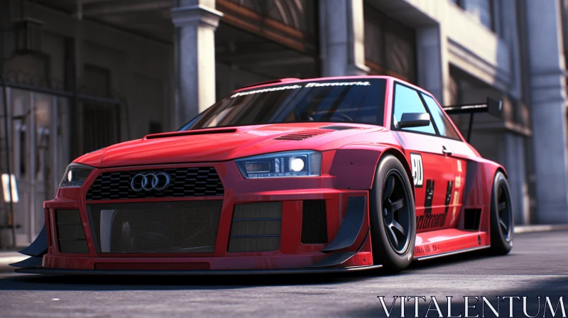 Crimson Audi Sports Car Rendered in Unreal Engine AI Image