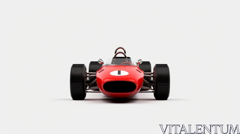 AI ART Red and White Vintage Open-Wheel Race Car | 1960s Classic