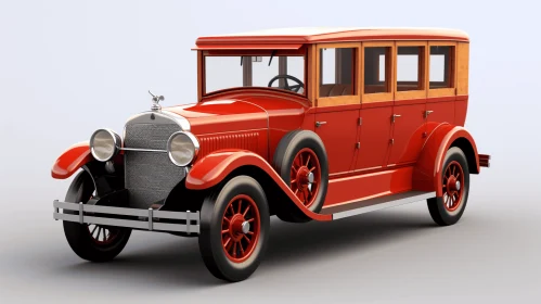 Elegant Vintage Car Rendered in 3D with Realistic Detailing