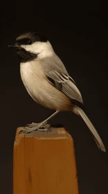 Black Bird on Wooden Sculpture - Photorealistic Art Photography