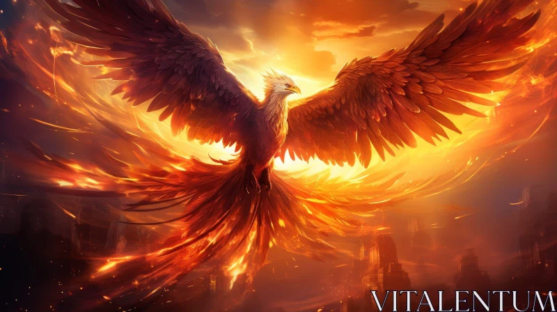 Majestic Phoenix Rising - Symbol of Hope and Renewal AI Image