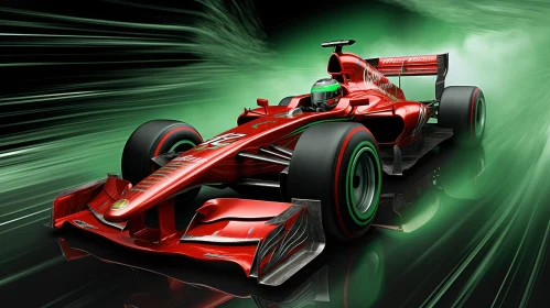 Red Formula 1 Race Car in Motion | Poster-Worthy Image