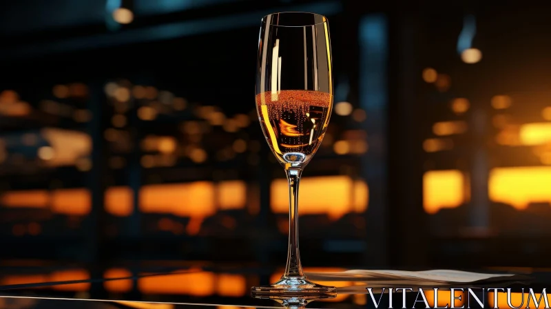 Elegant Champagne Glass Photography AI Image